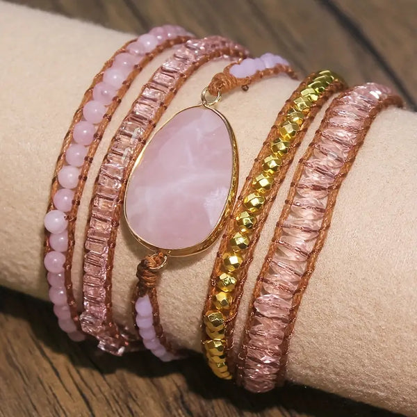 Radiant Rose Quartz Wrap Bracelet