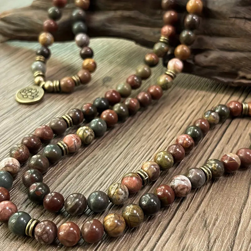 Polychrome Jasper Lotus Bracelet