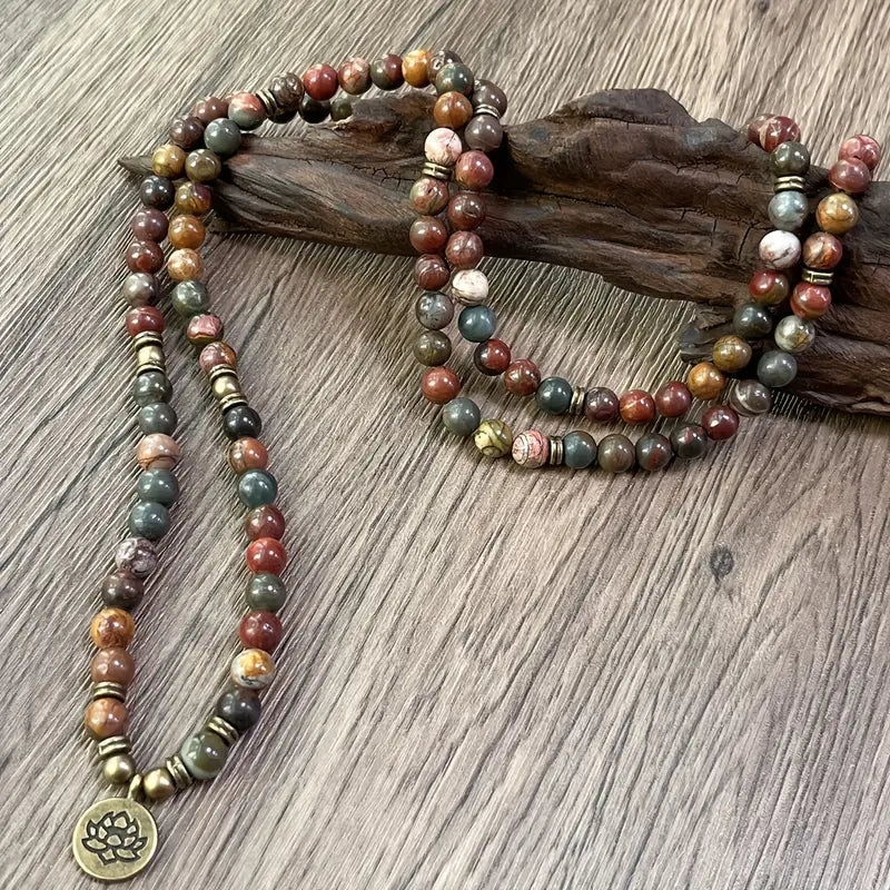 Polychrome Jasper Lotus Bracelet