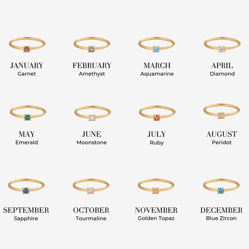 Deborah - Gemstone Birth Rings