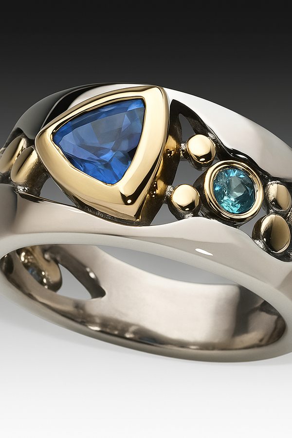 Gabriella - Retro Blue Zirconia Bohemian Ring