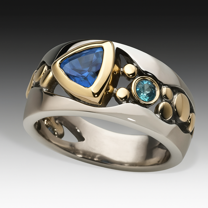 Gabriella - Retro Blue Zirconia Bohemian Ring