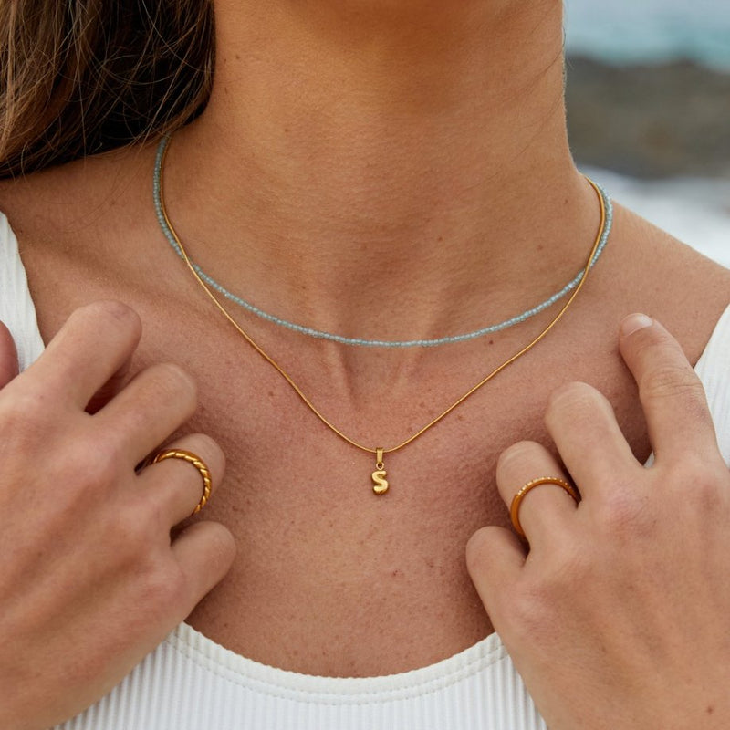 Emily - Elegant Bubble Letter Pendant Necklace