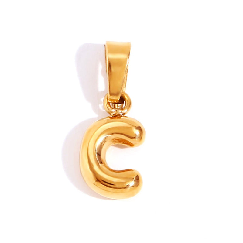 Emily - Elegant Bubble Letter Pendant Necklace
