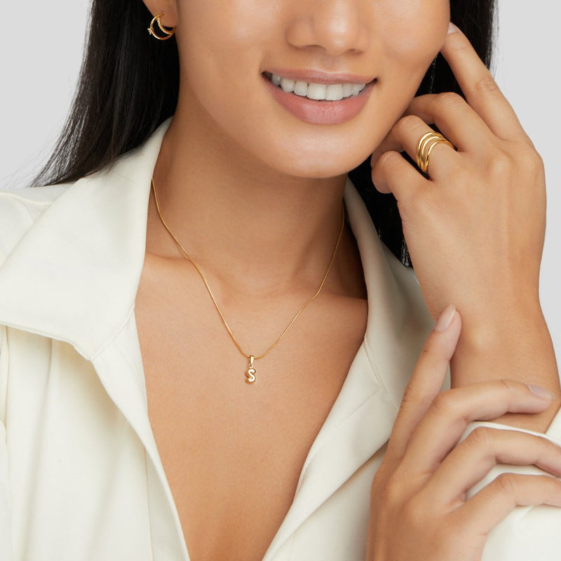 Ashley - Stylish Bubble Letter Pendant Necklace