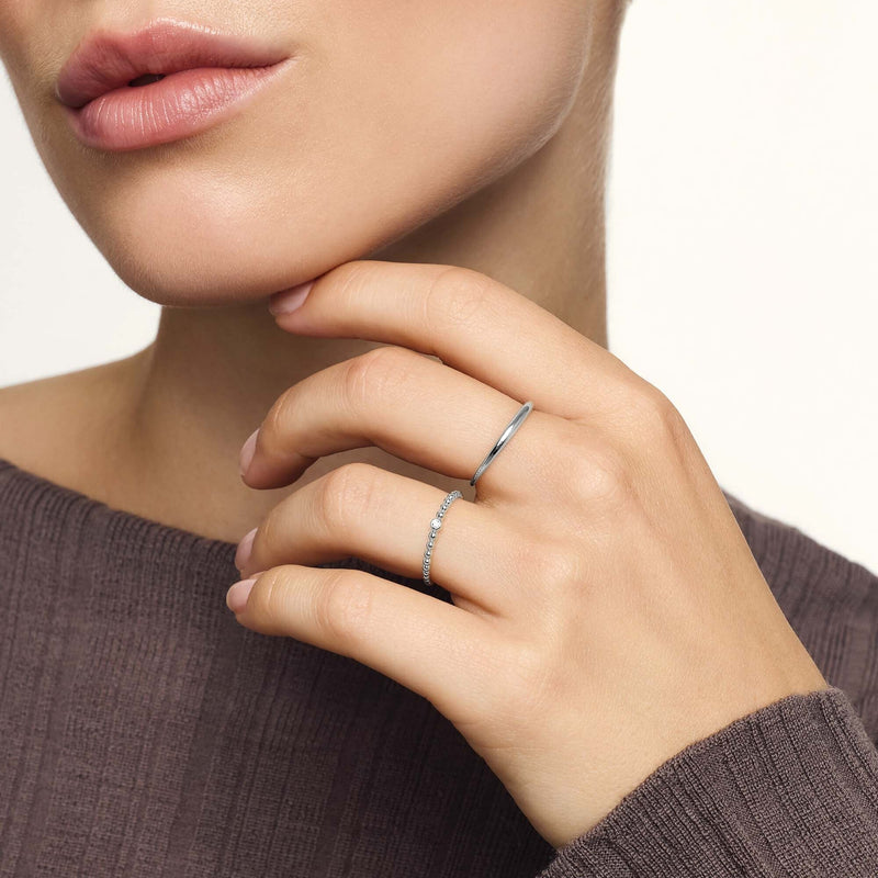White Gold Slim Dome Ring