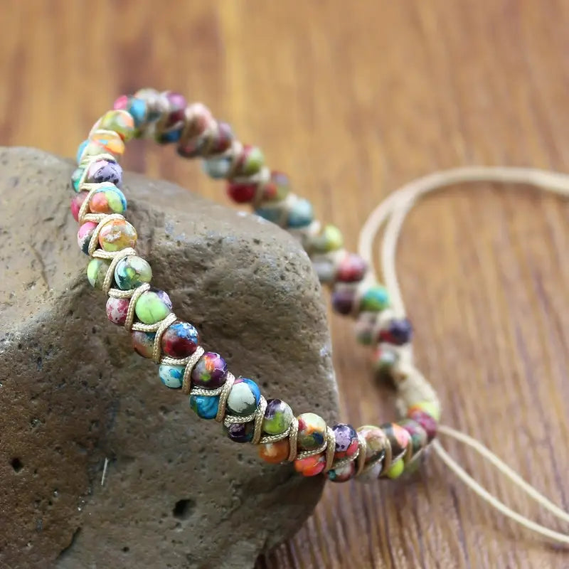 Vibrant Rainbow Jasper Healing Bracelet