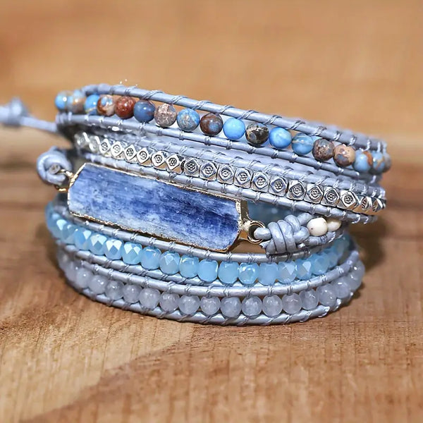 Clarity Wrap Bracelet with Blue Kyanite
