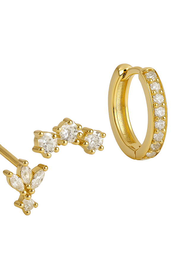 Lyra - Gold Trio Mila Essential Earrings