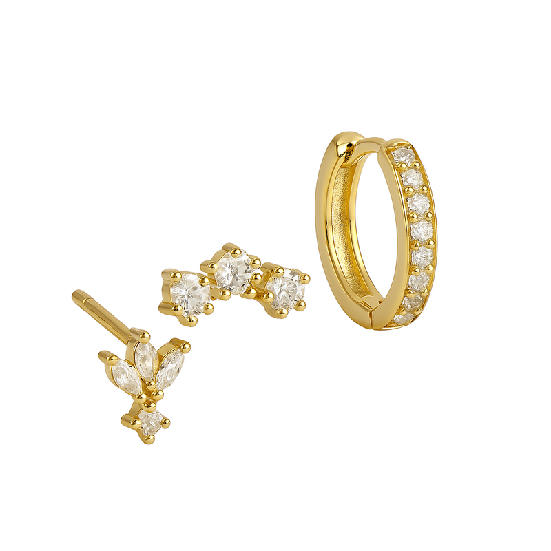 Lyra - Gold Trio Mila Essential Earrings
