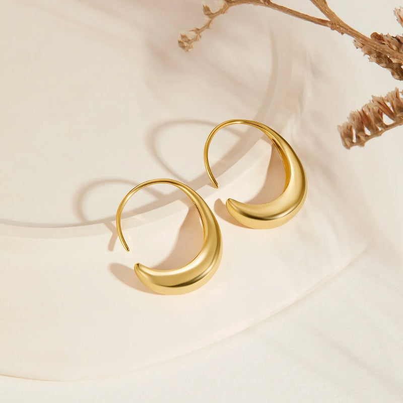 Cina - Dangle Hoop Earrings