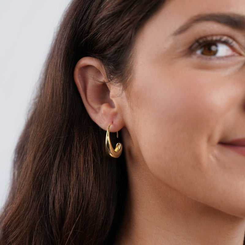 Cina - Dangle Hoop Earrings