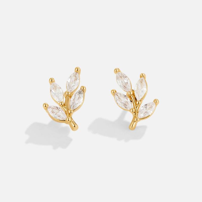 Ariana - Elegant Crystal Leaf Earrings