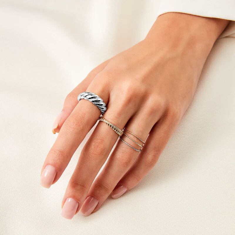 White Gold Croissant Ring