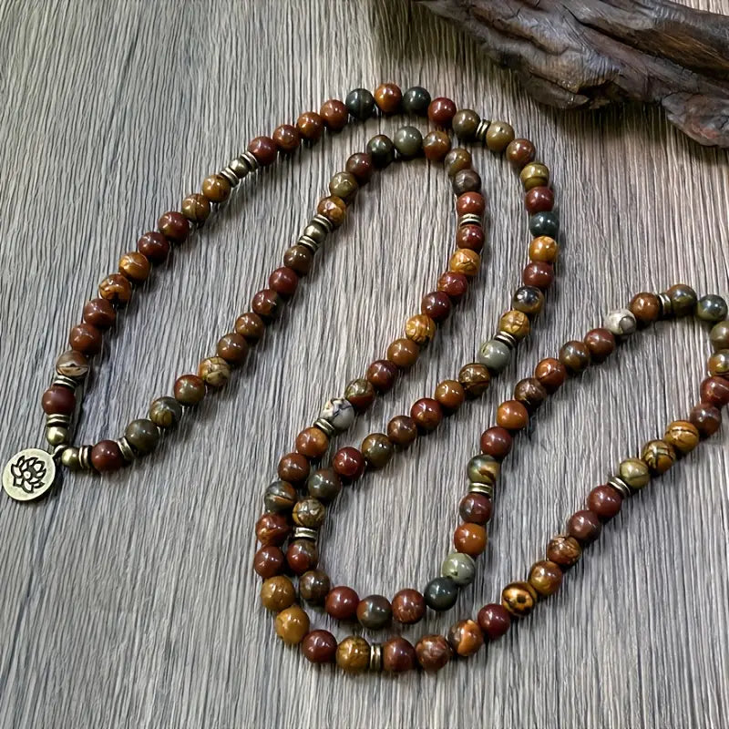 Polychrome Jasper Lotus Bracelet