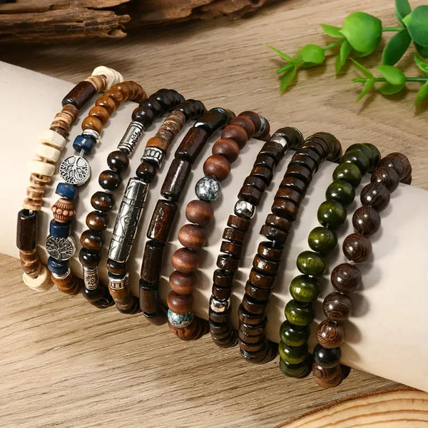 Natural Harmony Wooden Bracelet Collection