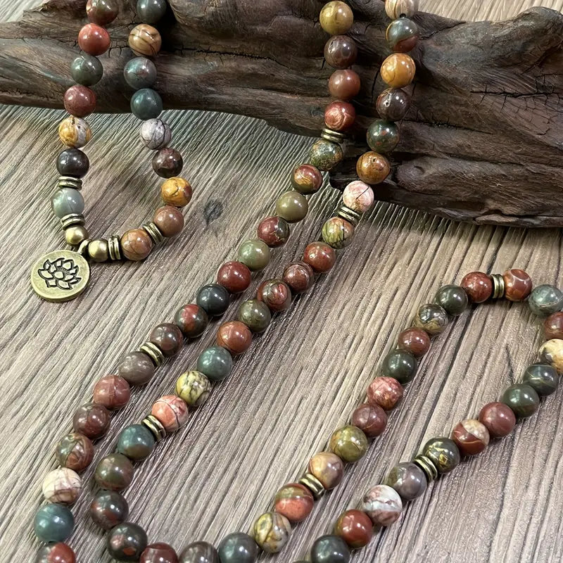Polychrome Jasper Lotus Bracelet