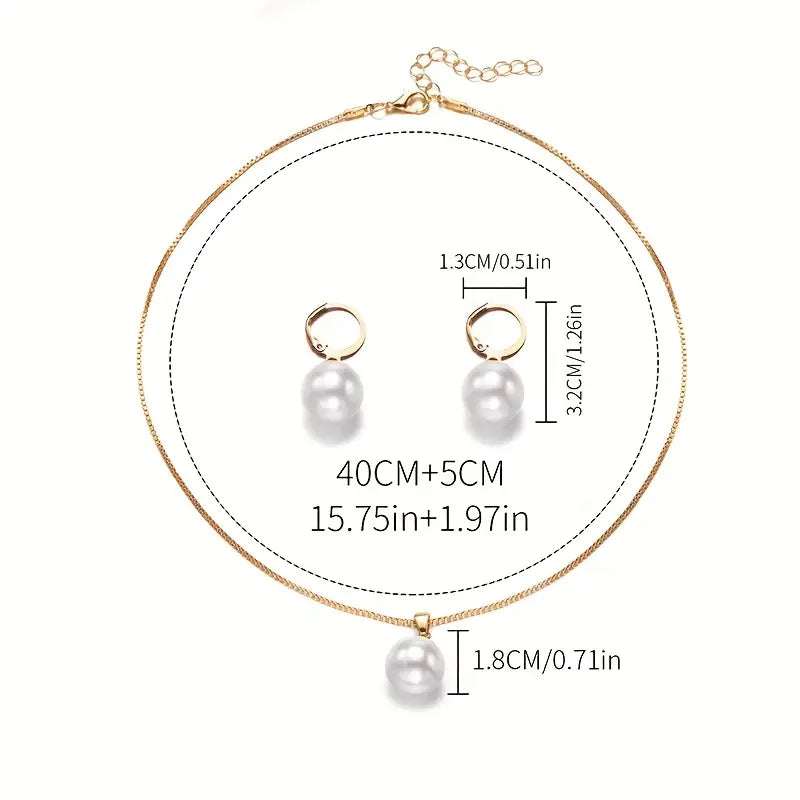 Elegant Gold Pearl Jewelry Set - Golden Grace Collection