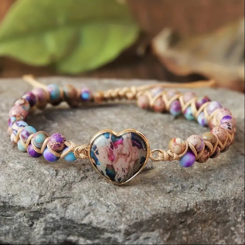 Vibrant Purple Heart Energy Bracelet