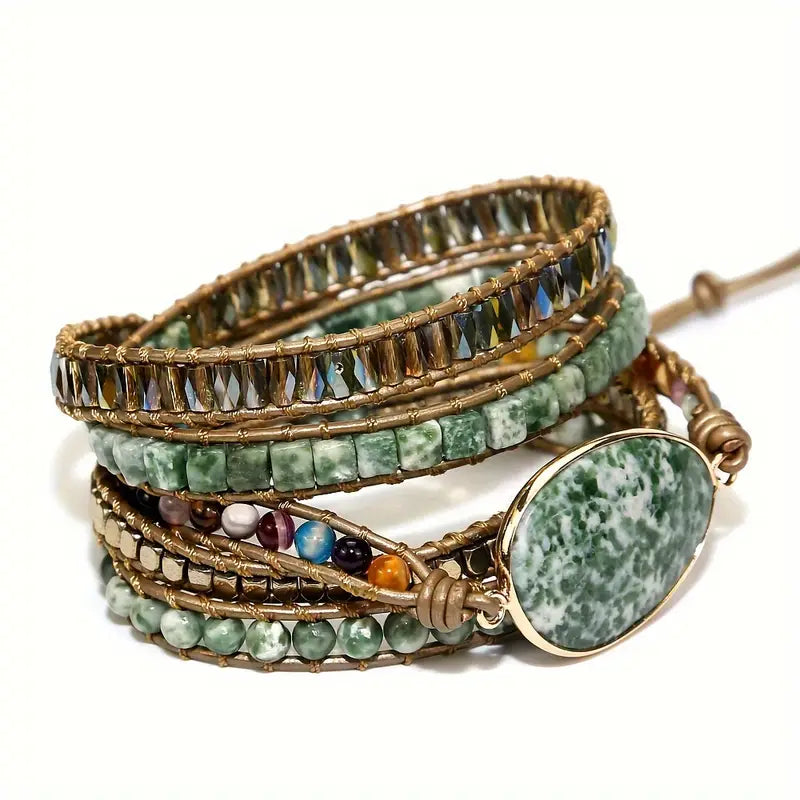 Nature's Embrace Gemstone Wrap Bracelet
