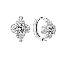 Allison - White Gold Moissanite Clover Earrings