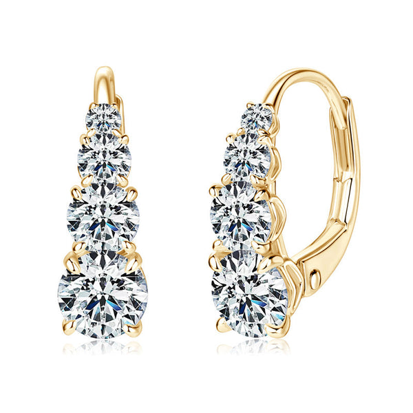 Bella - Carol Four-Stone Earrings in White Gold