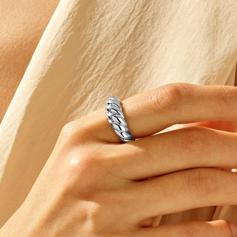 White Gold Croissant Ring