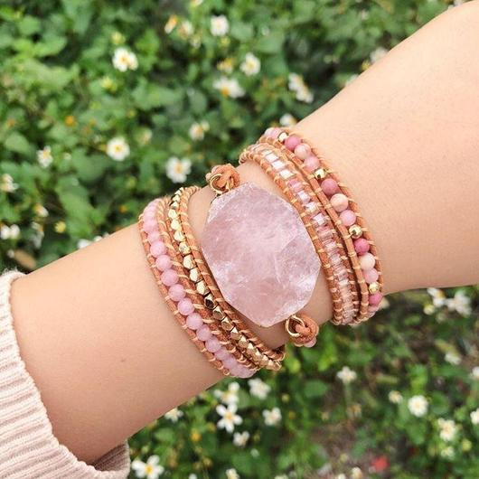 Heart Chakra Bracelet with Rose Quartz