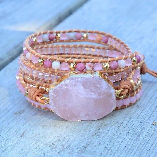 Heart Chakra Bracelet with Rose Quartz
