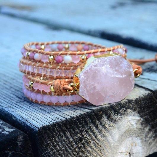 Heart Chakra Bracelet with Rose Quartz