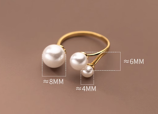 Thalienne - Adjustable Triple Freshwater Pearl Ring