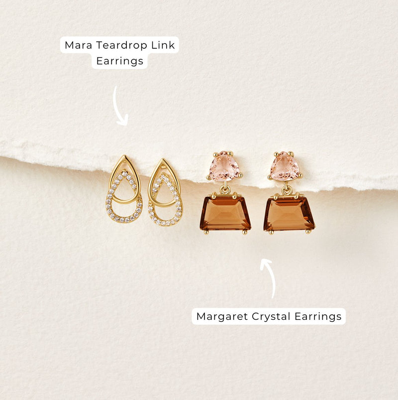 Aria - Teardrop Link Earrings