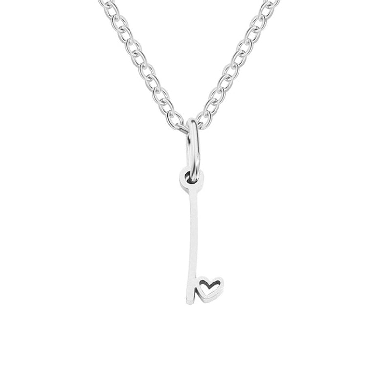 Annabelle - Heart-Shaped Silver Letter Necklace