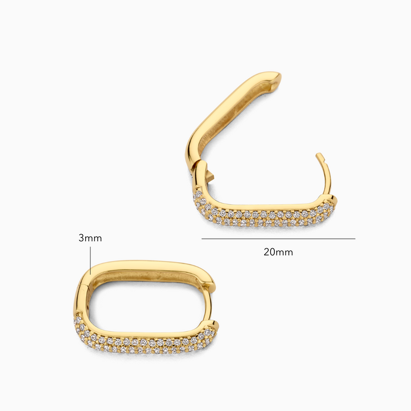 Ellen - Gold Icon Pavé Hoop Earrings