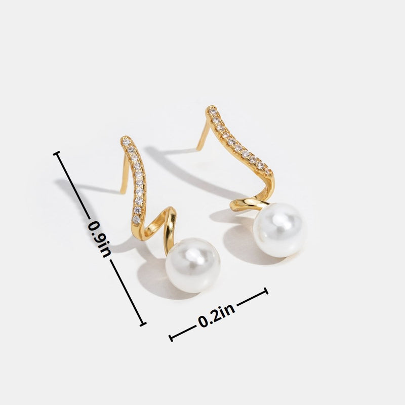 Ava - Tam Pearl Wave Drop Earrings