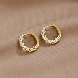 Anna - Vale Pearl Hoop Earrings