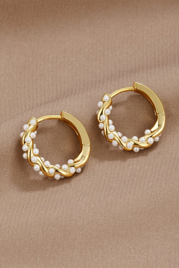 Anna - Vale Pearl Hoop Earrings