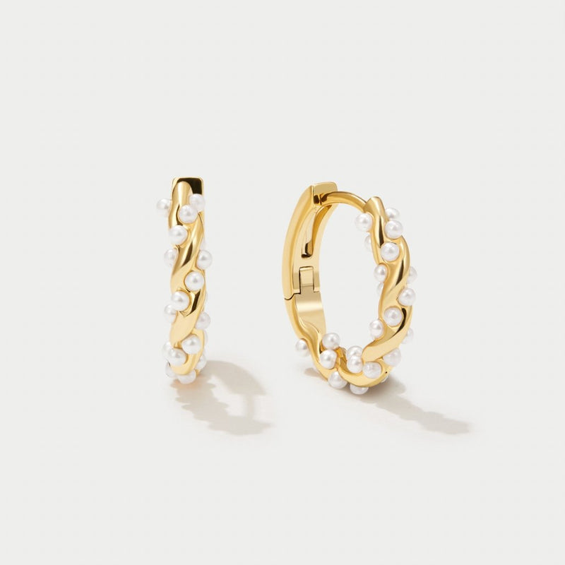 Anna - Vale Pearl Hoop Earrings