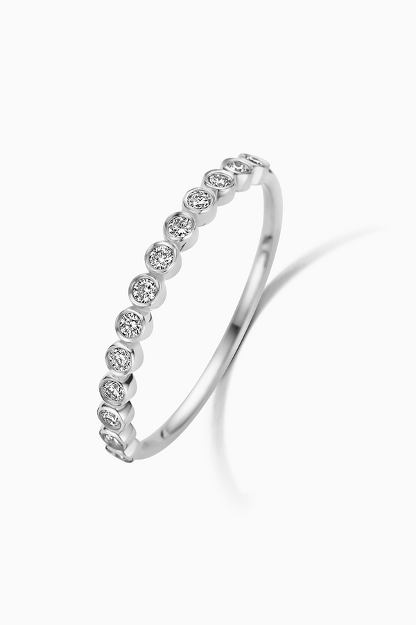 White Gold Diamond Bubble Ring
